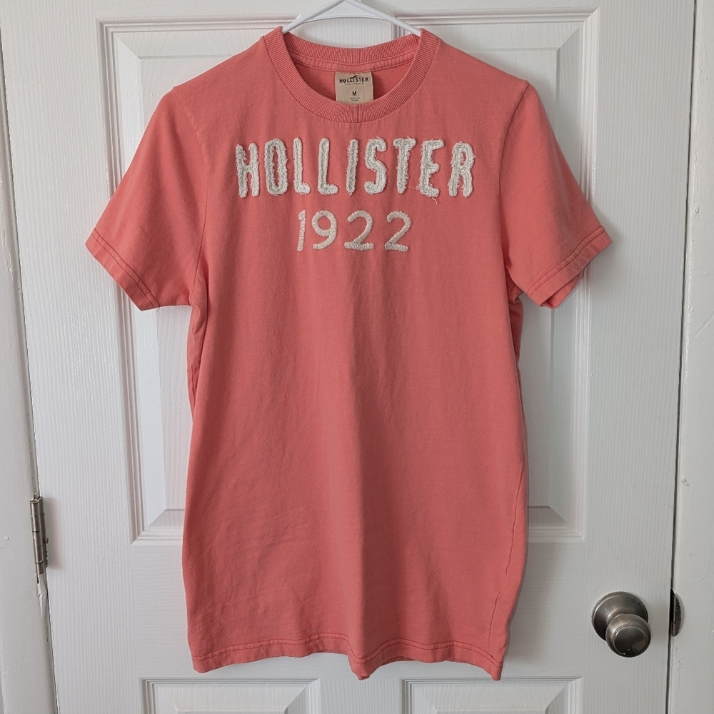 Hollister Co. | Men's 100% Cotton Short Sleeve Tee Shirt In Pink | Size Medium